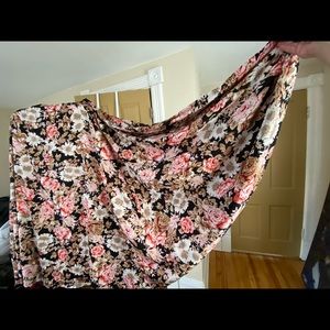Floral fan twirl skirt